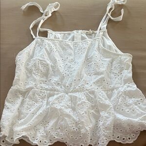 White Eyelet Lace Women Top